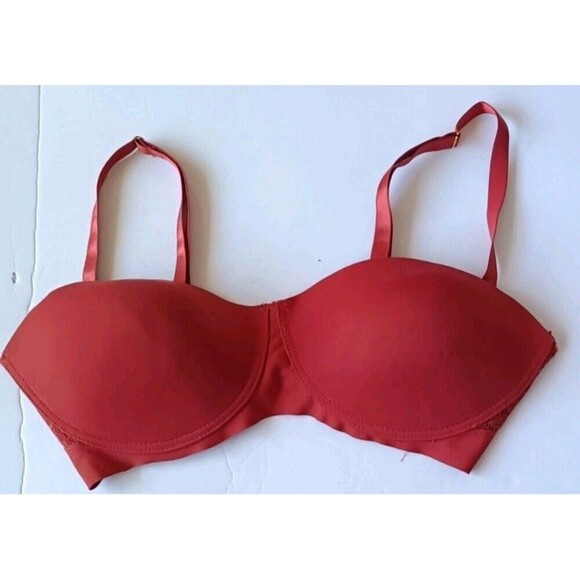 Pure Beauty By Rene Rofe Bra  Size 42C Burnt Orange Seamless Wireless Lace - Picture 2 of 6